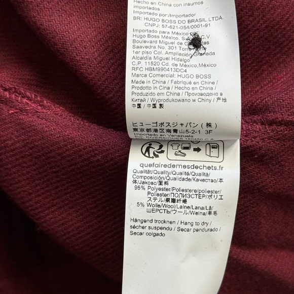 HUGO Boss Men's Size XXL Dark Red Enalu Oversized Fit Button Up Shirt Pockets - Picture 10 of 11